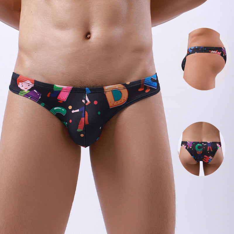 Men's Printed Small Triangle Youth Bikini Panties