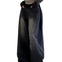 Retro High Waist Loose Straight Jeans For Women