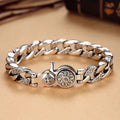 Six Character Mantra Rotatable Wide Version Men's Retro Bracelet