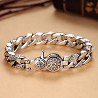 Six Character Mantra Rotatable Wide Version Men's Retro Bracelet