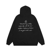 Retro Leather Embroidered Hot Fix Rhinestone Hooded Sweater