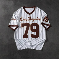 Men's Los Angeles Letter Print Short Sleeve Top
