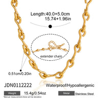 Geometric Steel Zircon Pendant Necklace