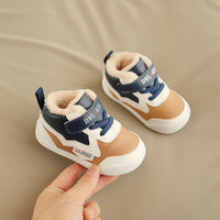 Toddler Shoes High Help Soft Soles Warm Cotton Shoes And Suede Leather Shoes For Infants Slip