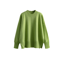 Round Neck Sweater Women's Pullover Sweater Long Sleeve