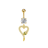 Personalized Zircon Butterfly Round Belly Button Ring