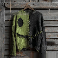 Womens Halloween Printed Crew-Neck Sweater From Europe And The US