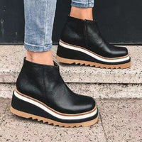 Platform Side Zipper Women's Shoes