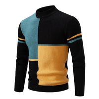 Half Turtleneck Contrast Color Pullover Knitwear Casual Top