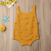 Sweater knitted acrylic ball ball embroidered jumpsuit Romper