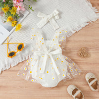 Girls' Solid Colour Patchwork Daisy Mesh Back Triangle Harness