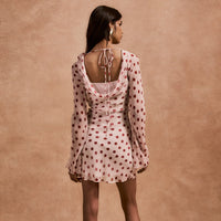 Sexy Scoop-Neck Backless Polka-Dot Chiffon Dress