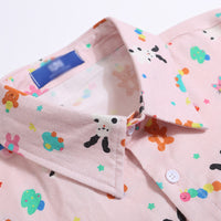 Cartoon Full Printed Bear Short-sleeved Shirt
