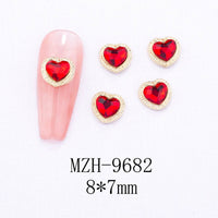 Glass New Year Nail Ornament Red Bow Accessories