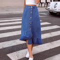 Womens High-waisted Slimming Versatile Denim Skirt