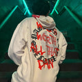 Printed Skull Hot Rhinestone Loose Hooded Sweatshirt