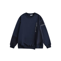 Patchwork Round Neck Sweater Loose Casual Jacket