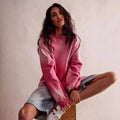 American-style Vintage Color-block T-shirt For Women