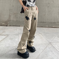 Pentagram Personality Casual Street Fashion Loose Jeans