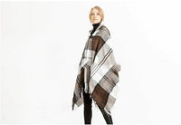 Tribal Bohemian Cape With Hoodie Khaki