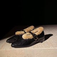 Sheepskin Ankle-strap Shoes Women