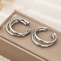 Metal Minimalist Round Earrings