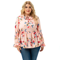 European And American Long-sleeved Printed Top