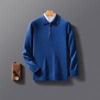 Men's Business Casual Polo Collar Knitted Sweater