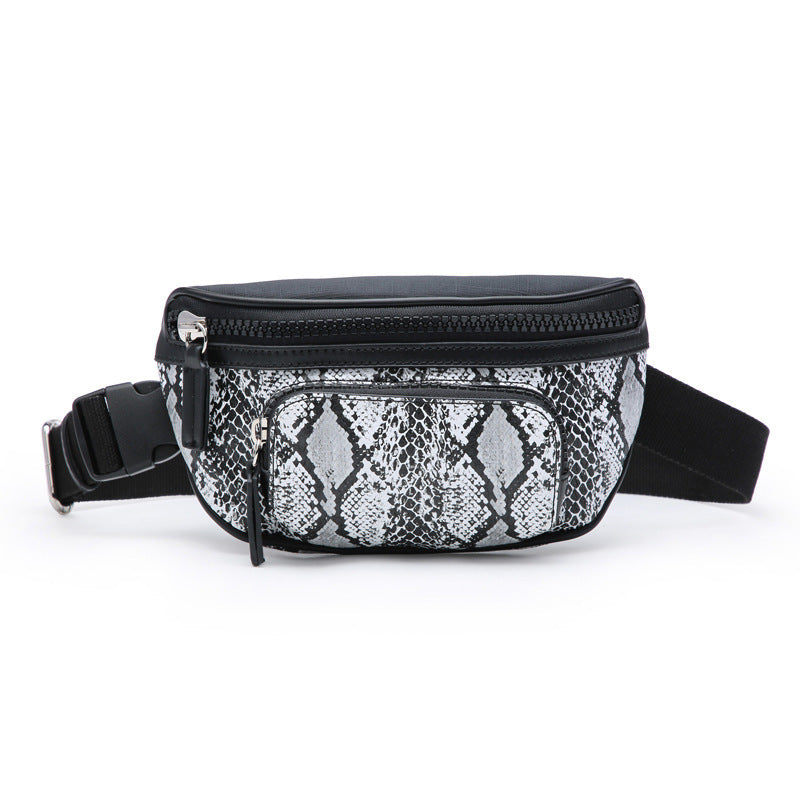 New mini small waist bag leather snake print waist bag