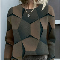 Women's Round-neck Fleece-lined Sweatshirt Thick And Lazy Style For Autumn And Winter