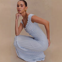 Lace-up Hollow-out Slim-fit Dress Women