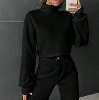 Stylish Casual Long-sleeve Solid-color Stand-up Collar