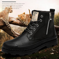 All-Match Comfortable Rubber Sole Side Zipper Large Size Martin Boots