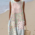 Fashionable Printed Womens Elastic Waist Dress