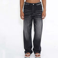 Four Seasons New Retro Hong Kong Style Straight Loose Personality Jeans