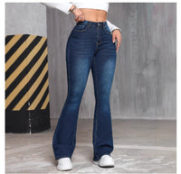 Womens Mid-rise Stretchy Slim-fit Jeans