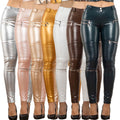 Shascullfites Melody Leather Blue Leather Pants Gothic Female Biker Pants Pu Clothes Punk Leather Pants For Women