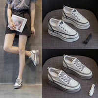 All-match Slimming Leather Breathable Mesh Platform Casual Women's Shoes