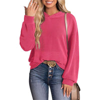 Europe And America Cross Border Women's Loose Twisted Bar Hooded Sweater