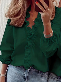 Ruffled Fashion Casual Women's Blouse
