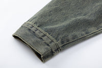 Washed And Worn Denim Jacket Men