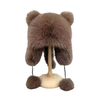 Women's Winter Faux Fur Raccoon Hat
