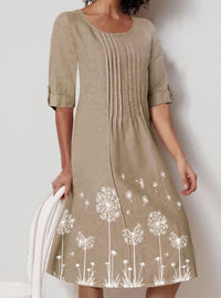 SpringSummer Cotton-Look Sleeveless One-Shoulder Dress