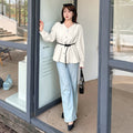 Women's Loose Casual V-neck New Waist-tucked Top