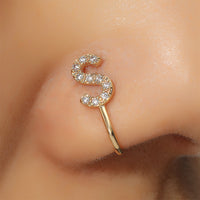 No Piercing Nose Pin Copper Inlaid Zircon Letter U Shape
