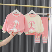 Baby Girl Cute Ears Sweater Cartoon Long Sleeve Leggings Suit