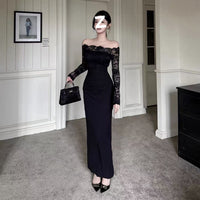 Pure And Alluring Off-shoulder Black Evening Gown