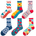 Delivery Spring And Autumn Men's Socks Rhombus Landscape Painting Tide Brand Socks