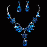 Europe and the United States trade explosion bride alloy diamond necklace earrings set Drop Bridal Jewelry Accessories zircon jewelry
