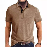Summer Men's Clothing Short Sleeve Lapel T-shirt